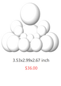 BUDO White Resin Martial Arts Sphere Sculpture