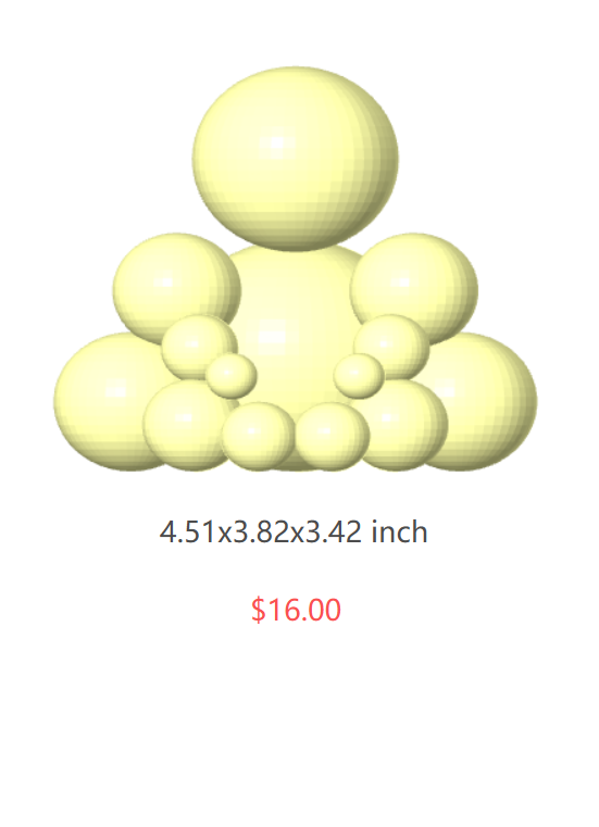 BUDO Yellow Resin Martial Arts Sphere Sculpture in yellow, 4XL sizBUDO Yellow Resin Martial Arts Sphere Sculpturee, dimensions 4.51x3.82x3.42 inch.