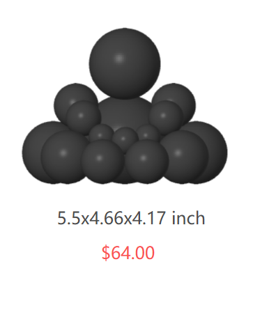 BUDO Obsidian Black Resin Martial Arts Sphere Sculpture