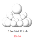 BUDO White Resin Martial Arts Sphere Sculpture