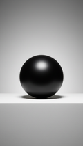 Obsidian Black Resin Sphere Sculpture