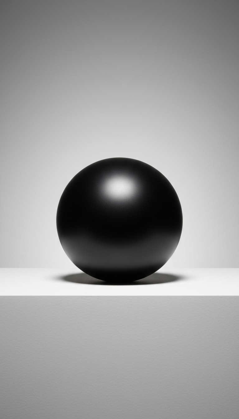 Obsidian Black Resin Sphere Sculpture