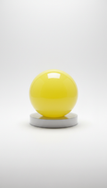 Luminous Yellow Resin Sphere Sculpture