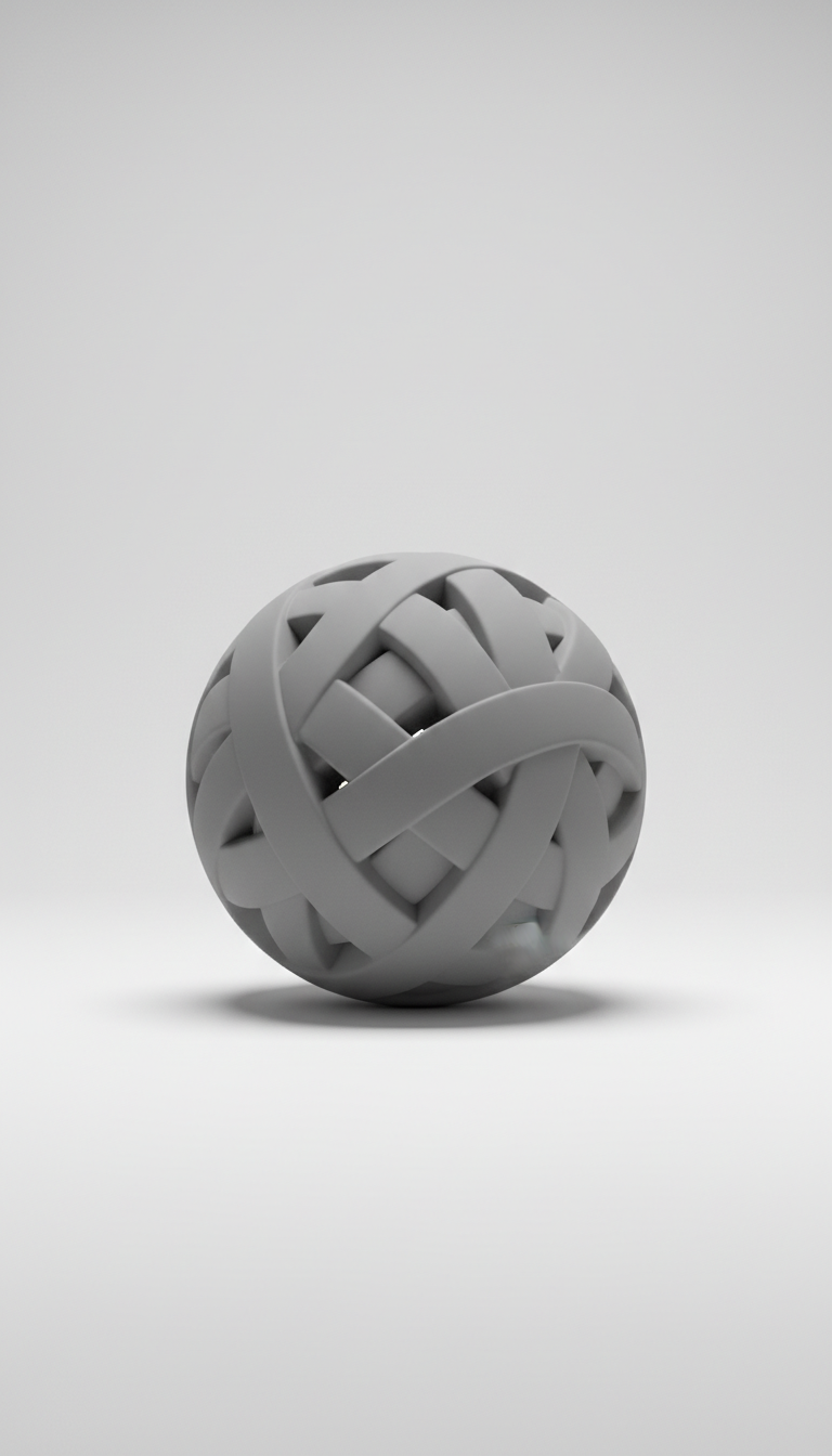 Grey Resin Sphere Sculpture