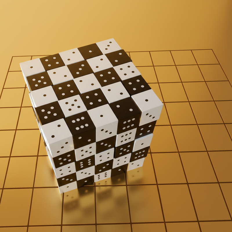 CUBE on gold background