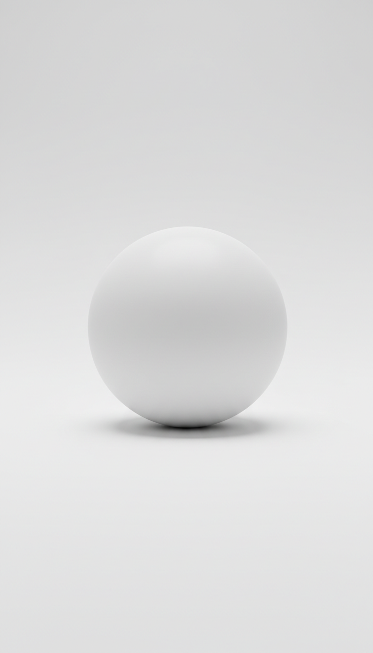 White Resin Sphere Sculpture