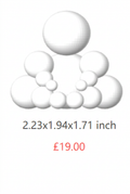 White Large BUDO sculpture, 2.23 x 1.94 x 1.71 inches, £19.00.