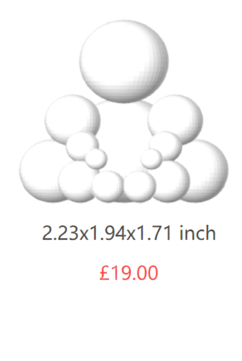 White Large BUDO sculpture, 2.23 x 1.94 x 1.71 inches, £19.00.