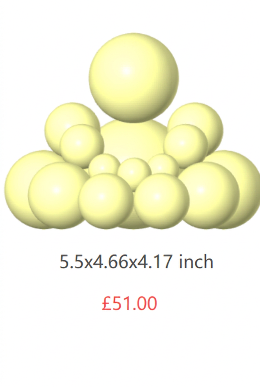 Yellow 4XL BUDO sculpture, 5.5 x 4.66 x 4.17 inches, £51.00.