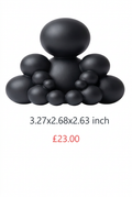 BUDO Obsidian Black XL sculpture, 3.27 x 2.68 x 2.63 inches, with £23.00 price.