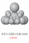 BUDO Grey XXXL Wide Formation sculpture, 4.51 x 3.82 x 3.42 inches, with £39.00 price.