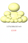 Yellow XL BUDO sculpture, 3.27 x 2.68 x 2.63 inches, £23.00.