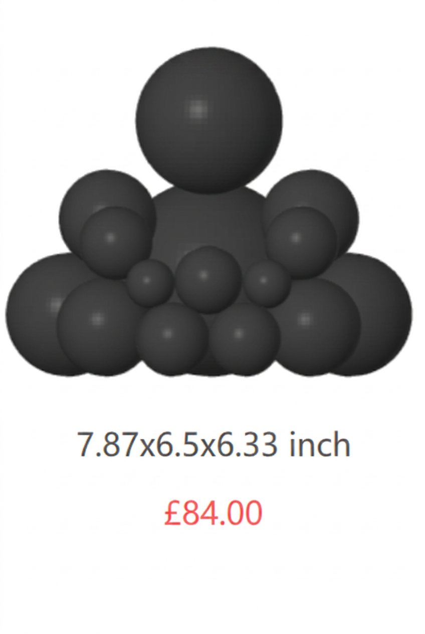 BUDO Obsidian Black Monolith sculpture, 7.87 x 6.5 x 6.33 inches, with £84.00 price.