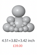 BUDO Grey XXXL sculpture, 4.51 x 3.82 x 3.42 inches, with £39.00 price.
