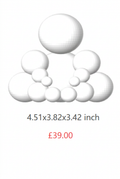 White XXXL BUDO sculpture, 4.51 x 3.82 x 3.42 inches, £39.00.