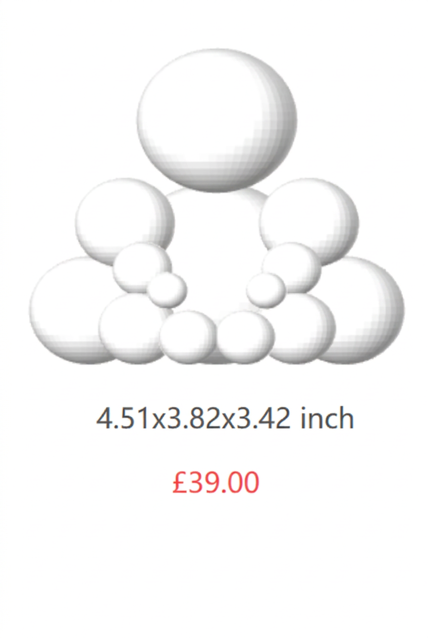 White XXXL BUDO sculpture, 4.51 x 3.82 x 3.42 inches, £39.00.
