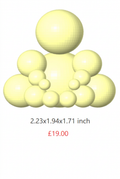 Yellow Large BUDO sculpture, 2.23 x 1.94 x 1.71 inches, £19.00.