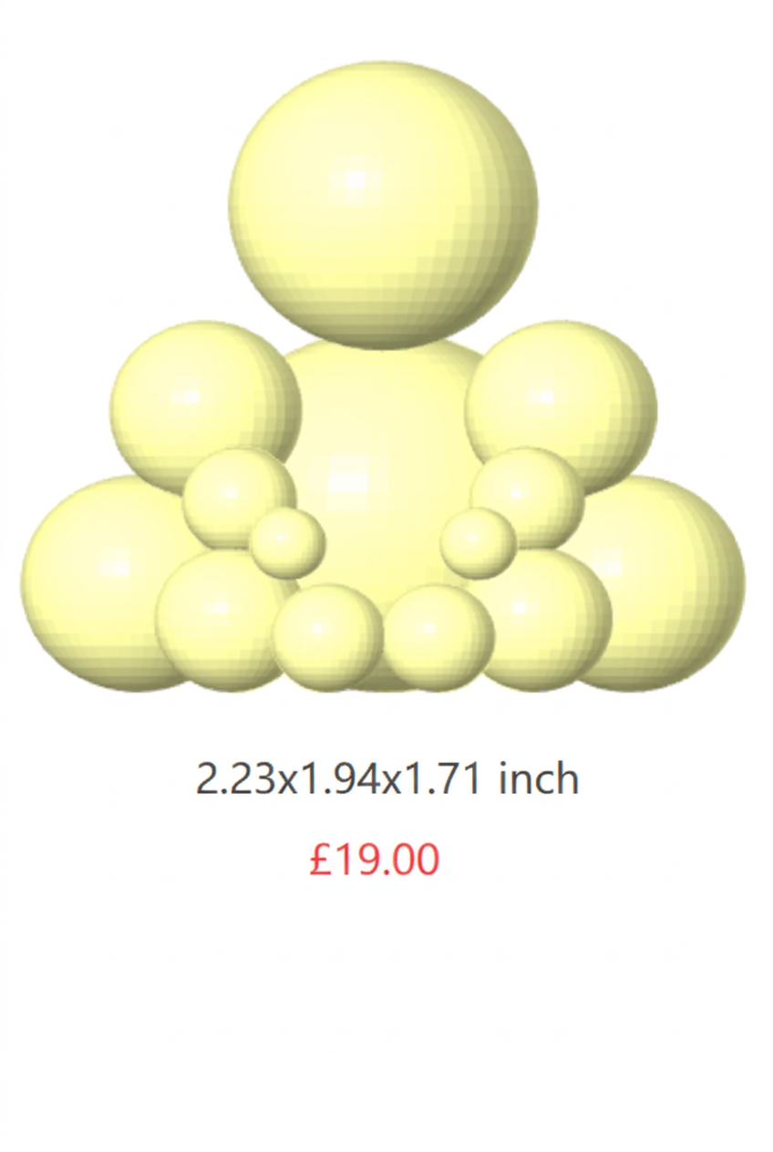 Yellow Large BUDO sculpture, 2.23 x 1.94 x 1.71 inches, £19.00.