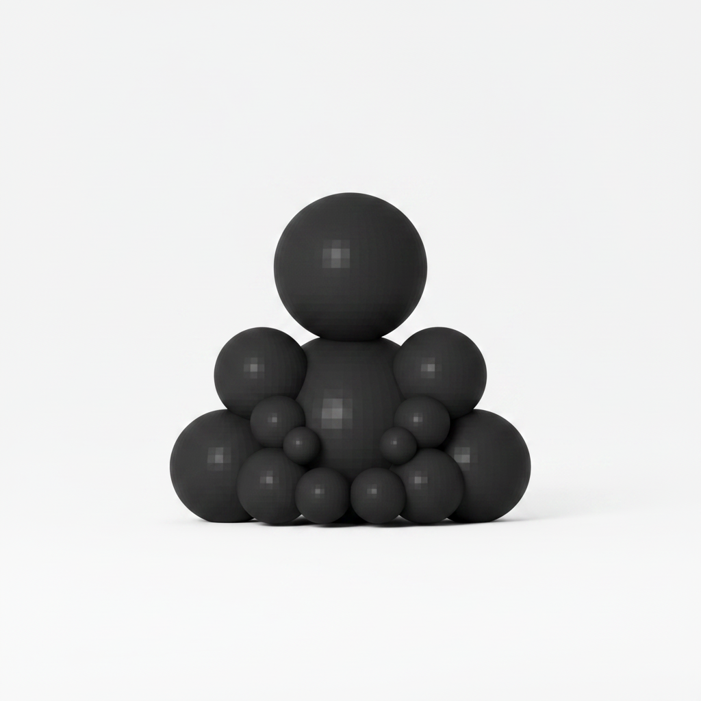 BUDO Obsidian Black Resin Martial Arts Sphere Sculpture