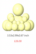 Yellow XXL BUDO sculpture, 3.53 x 2.99 x 2.67 inches, £26.00.