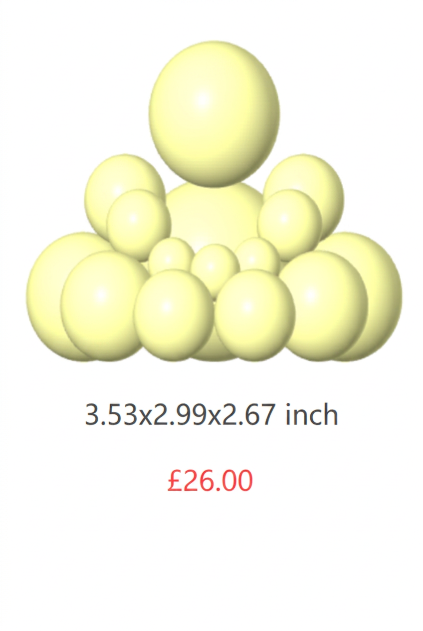 Yellow XXL BUDO sculpture, 3.53 x 2.99 x 2.67 inches, £26.00.
