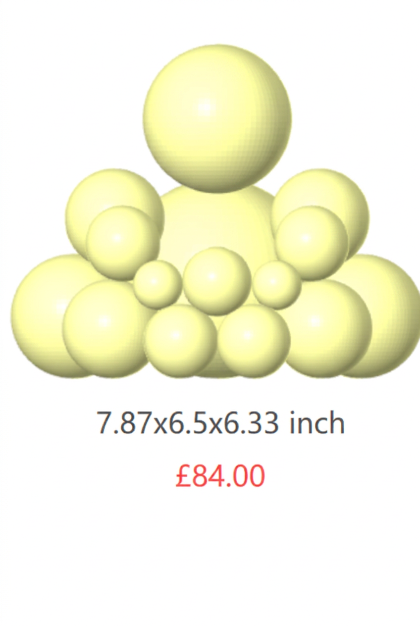Yellow 5XL BUDO sculpture, 7.87 x 6.5 x 6.33 inches, £84.00.
